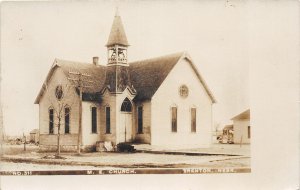 H38/ Trenton Nebraska RPPC Postcard c1910 M.E. Church Building