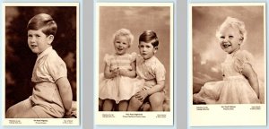 3 Postcards PRINCE CHARLES & PRINCESS ANNE British Royalty ~ Marcus Adams