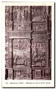 Old Postcard Arles sur Tech Altarpiece of wood (XVII century)