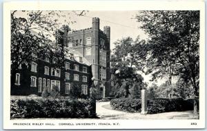 ITHACA, NY  Prudence Risley Hall   CORNELL UNIVERSITY  B & W Printed  Postcard