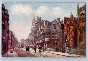 Oxford Oxfordshire England Postcard Scene at High Street c1910 Oilette Tuck Art