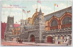 1913 Chicago Coliseum Wabash & 15th St. Illinois Postcard Franklin Co.