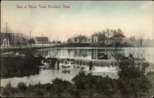 Rockland MA Dam at Reeds Pond c1910 Postcard