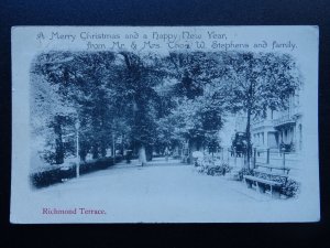 RICHMOND HILL THE TERRACE Mr & Mrs Thos Stephens Xmas Greeting c1902 UB Postcard