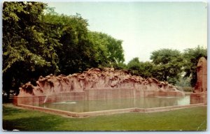 Postcard - Fountain Of Time, standing in Washington Park - Chicago, Illinois