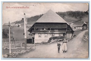 Germany Postcard Black Forest House Two Street Sign c1910 Antique Posted