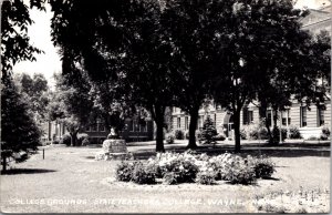 Real Photo Postcard College Grounds State Teachers College in Wayne, Nebraska