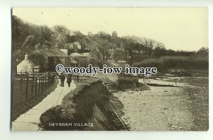 tq0045 - Lancs - Men Walking on Path by the Beach at Heysham Village - postcard