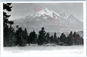 c1940s Mt. Shasta, Siskiyou, CA RPPC Birds Eye BUDS Real Photo PC Volcano A125