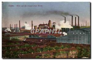 Old Postcard Essen Ruhr Blick auf die schon Krupp Werke