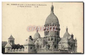 Old Postcard Paris (18th Arr) The Sacre Coeur of Montmartre and the Church of...