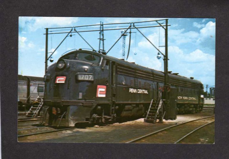 OH Penn Central Railroad Train Locomotive Engine 1707 Toledo Ohio Postcard