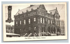 Vintage 1920's Photo Postcard Post Office Building in New Albany Indiana