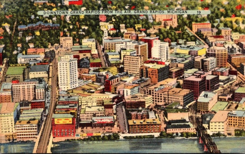 Michigan Grand Rapids Downtown Aerial View