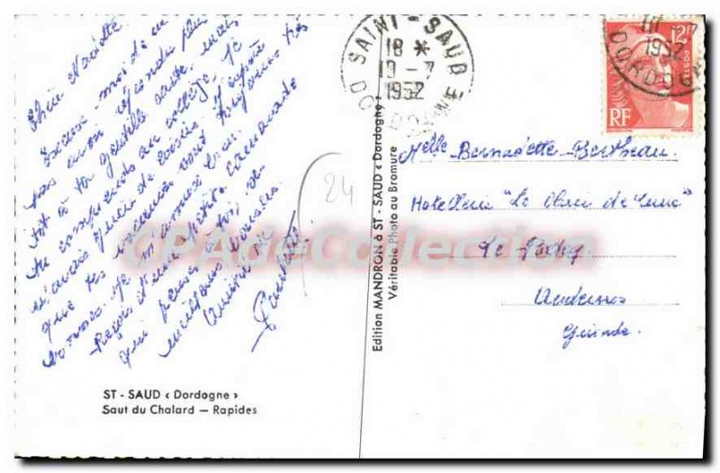 Postcard Old St Saud Chalard Rapides