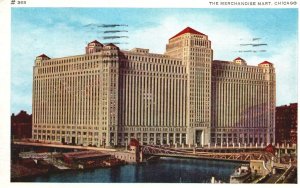 VINTAGE POSTCARD THE MERCHANDISE MART NORTH BANK DRIVE CHICAGO IL MAILED IN 1944