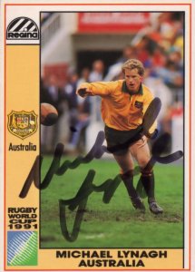 Michael Lynagh Australia Hand Signed Rugby 1991 World Cup Card Photo