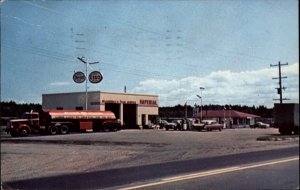 North Bay By-Pass Ontario McConnell's Esso Gas Station c1960 Postcard