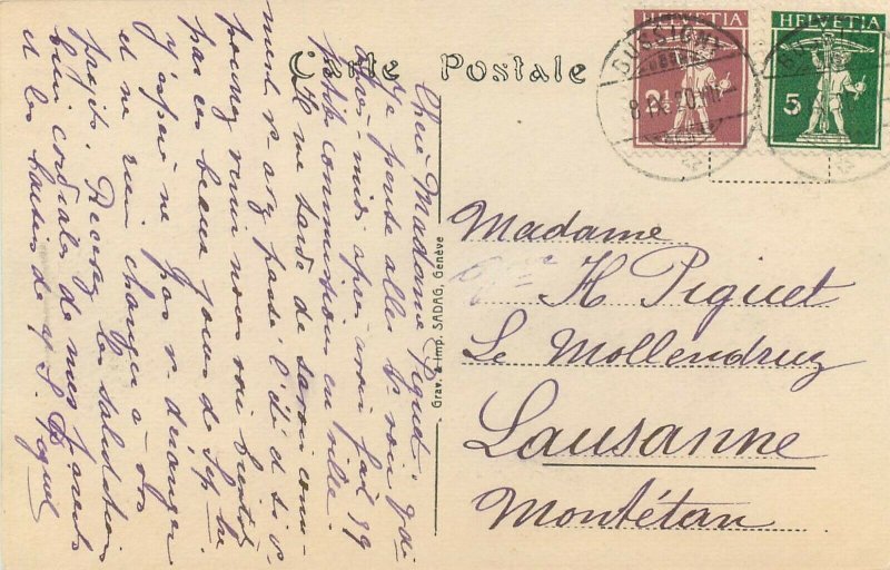 Suisse chateau de Grandson Bussigny - Lausanne ensemble timbre rare 1920