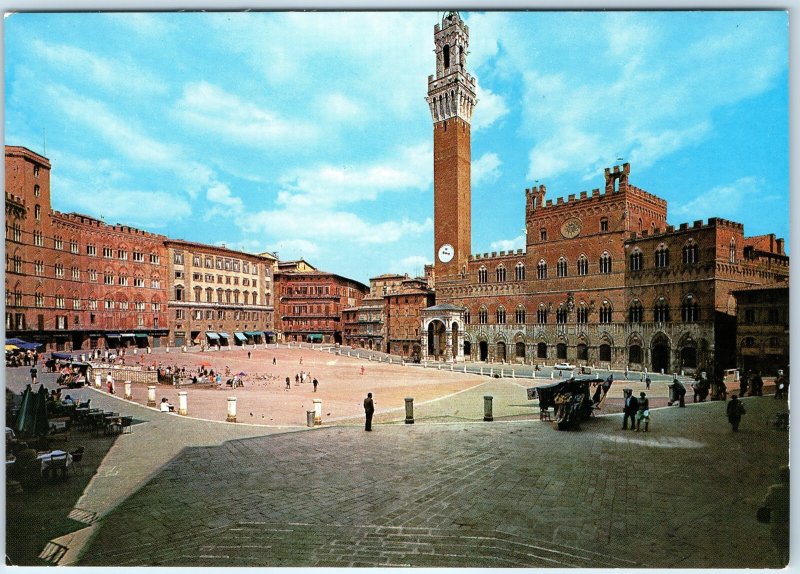 c1970s Siena, Italy Piazza del Campo Town Square Clock Tower Chrome 4x6 PC M22