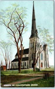 AUGUSTA, Maine  ME    CONGREGATIONAL CHURCH  ca 1910s  Postcard