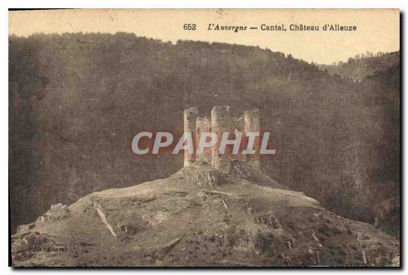 Old Postcard Auvergne Cantal Alleuze Chateau