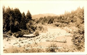 Vtg Postcard RPPC 1940s Guernewood Park California CA Beach Bird's Eye View UNP