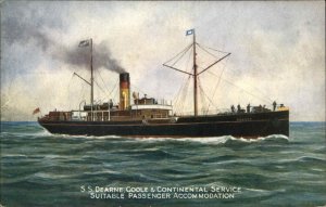 Steamer Steamship S.S. Dearne, Coole & Continental Ship c1910 Vintage Postcard