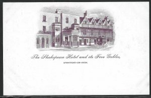 Shakspeare Hotel & Gables, Stratford-On-Avon, England, Early Postcard, Unused