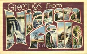 Greetings From Niagara Falls, USA Large Letter Town Unused close to perfect c...