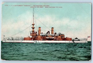 Oregon OR Postcard US Battleship Officers Men Main Battery Warship Steamer c1910