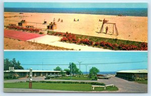 OSCODA, Michigan MI ~ Roadside AURORA RESORT MOTEL 1970s Iosco County  Postcard