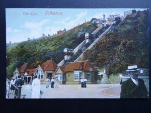 Kent FOLKESTONE The Lifts - Old Postcard by E.S. London