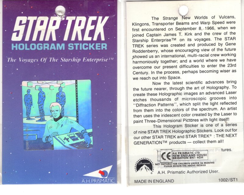 Star Trek, Transporter Pad, Hologram Sticker, 1991, Voyages  Starship Enterprise