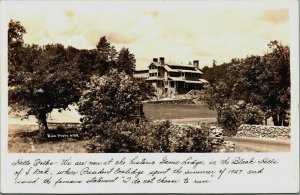 RPPC Game Lodge Black Hills South Dakota Real Photo Postcard EKC Pres Coolidge