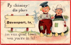 Iowa Davenport Dutch Kids Py Chiminy Dis Place Iss Vun Great Town 1913