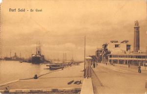 uk33380 le quay port said  real photo  egypt