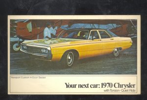 1970 CHRYSLER NEWPORT VINTAGE CAR DEALER ADVERTISING POSTCARD