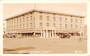 Burley Idaho National Hotel Real Photo Vintage Postcard AA17154