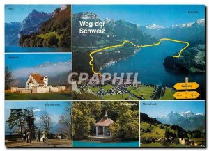 Postcard Modern Weg der Schweiz Brunnen