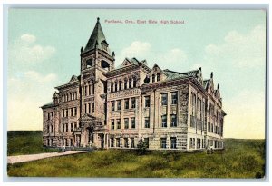 Portland Oregon Postcard East Side High School Exterior Building c1910 Vintage