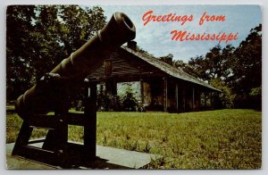 Greetings From Mississippi Old Spanish Fort Pascagoula MS Postcard W27