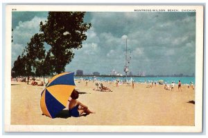 c1950's Beach Scene Montrose-Wilson Beach Chicago Illinois IL Postcard