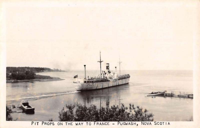 Pugwash Nova Scotia Canada Pit Prop Steamship Real Photo Antique Postcard K57166