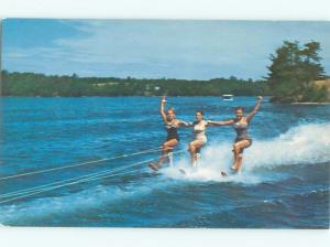 Pre-Linen Risque THREE SEXY GIRLS WATERSKIING AB7176