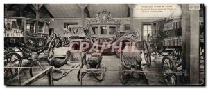 Postcard Old Large Format Versailles Car Museum of Charles's coronation carri...