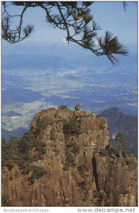 Grand View Monkey Gazing At Sea Of Mount Huangshan Anhui China