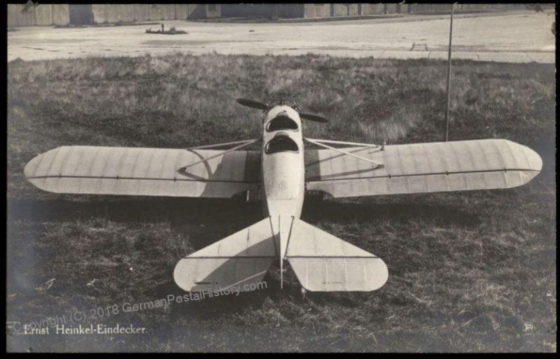 Germany WWI-era Ernst Heinkel Eindecker Airplane  RPPC 65027