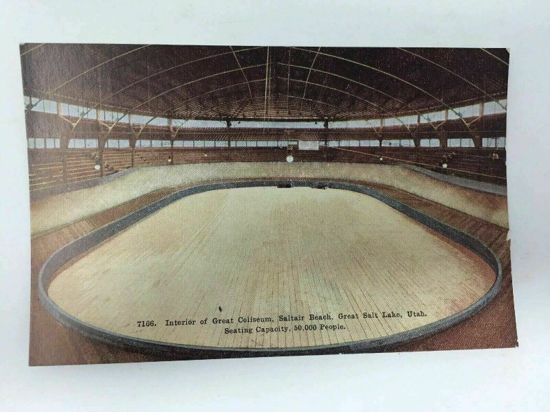 1900's Great Coliseum Saltair Beach Utah Postcard Interior 50,000 People