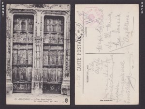 GREAT BRITAIN 1916, Censored postcard, Abbeville France, WWI